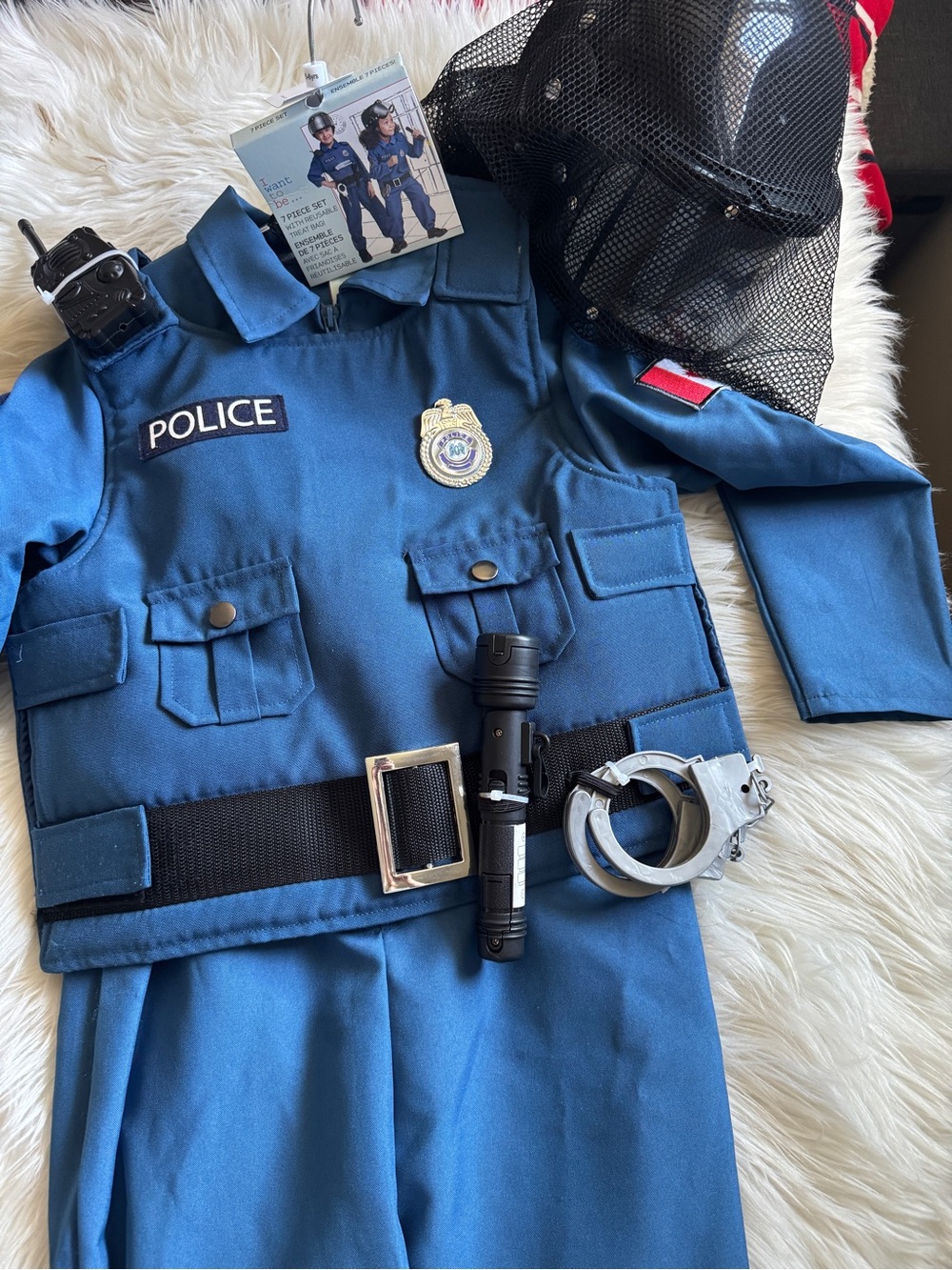 Kids Police Officer Costume Set - Blue